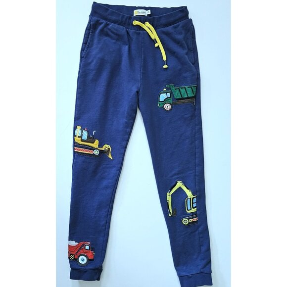 Mini Boden Boys 12 Navy Construction Applique Joggers Sweat Pants - Picture 1 of 3